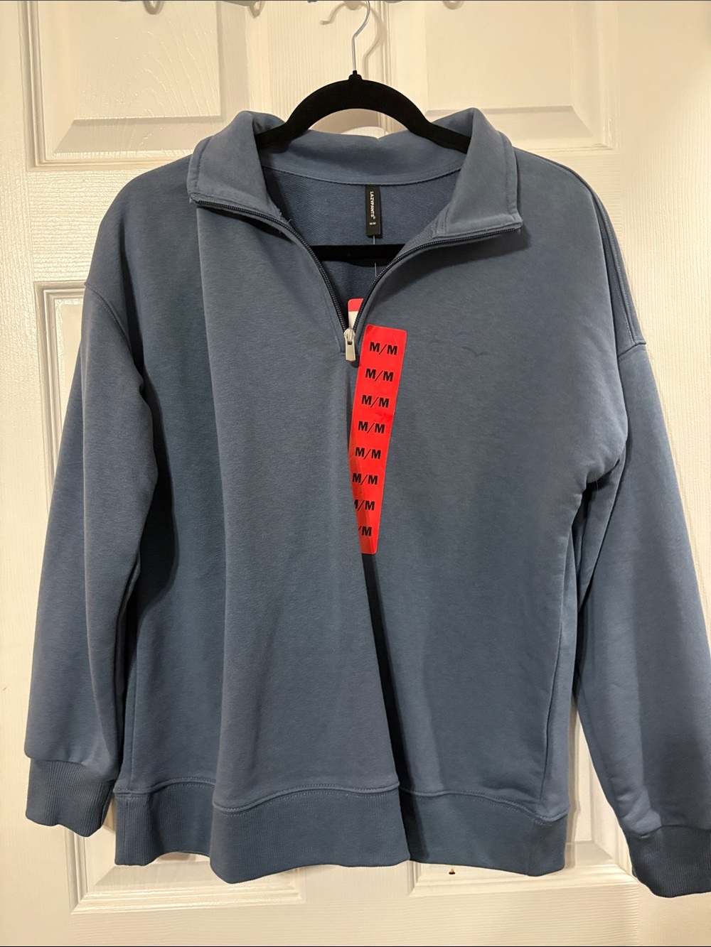 Lazypants Half-Zip Pullover Sweater in Slate Blue